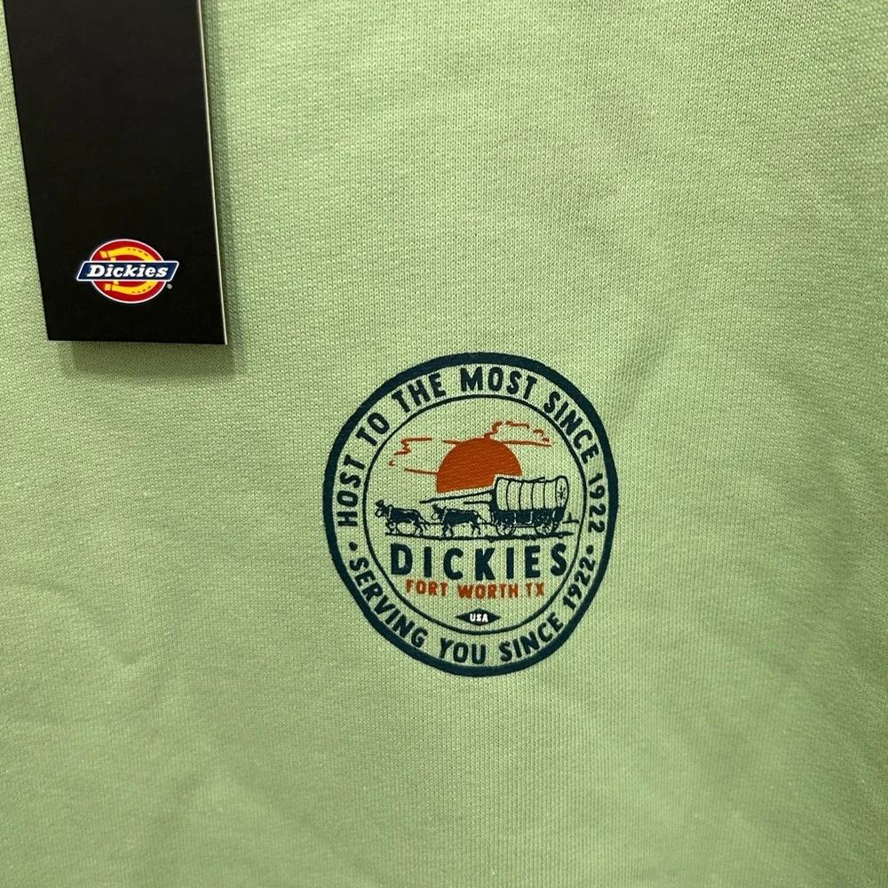 Dickies Sweatshirt Men’s Large Green NWT Logo Oversized Pullover Crewneck Cotton